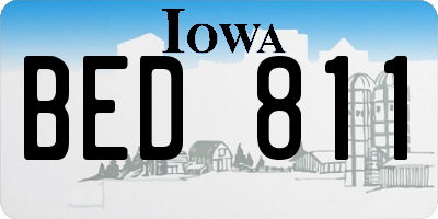 IA license plate BED811