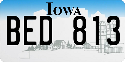 IA license plate BED813
