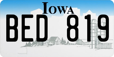 IA license plate BED819