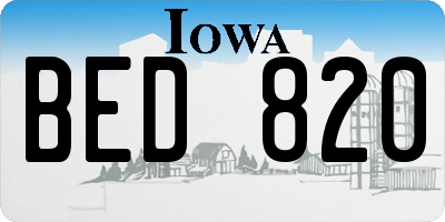 IA license plate BED820