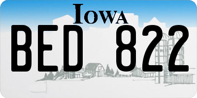 IA license plate BED822