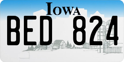 IA license plate BED824