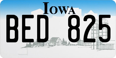 IA license plate BED825