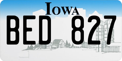 IA license plate BED827
