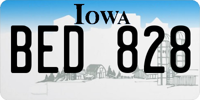IA license plate BED828