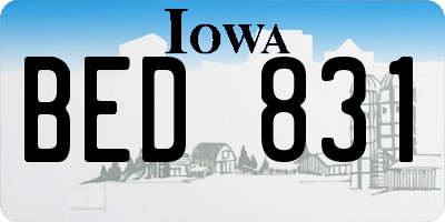 IA license plate BED831