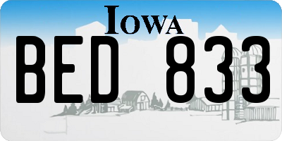 IA license plate BED833