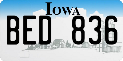 IA license plate BED836