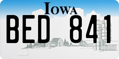 IA license plate BED841