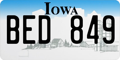 IA license plate BED849