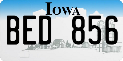 IA license plate BED856