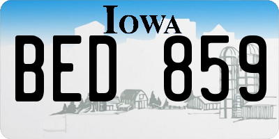 IA license plate BED859