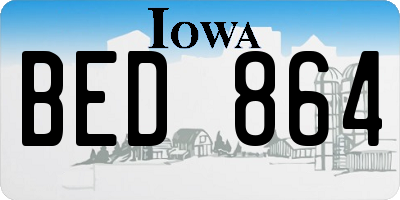 IA license plate BED864