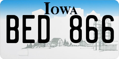 IA license plate BED866