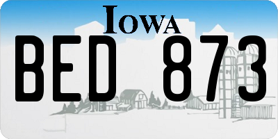 IA license plate BED873