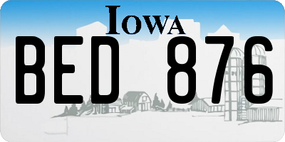 IA license plate BED876
