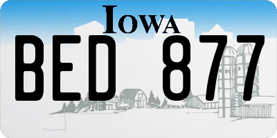 IA license plate BED877