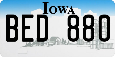 IA license plate BED880