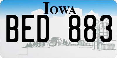 IA license plate BED883