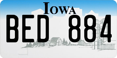IA license plate BED884