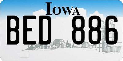 IA license plate BED886