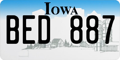 IA license plate BED887