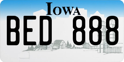 IA license plate BED888
