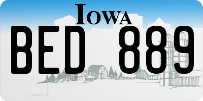 IA license plate BED889
