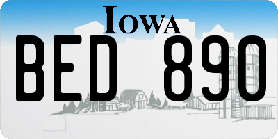IA license plate BED890