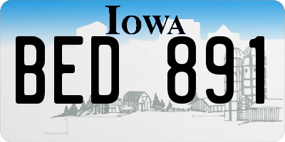 IA license plate BED891