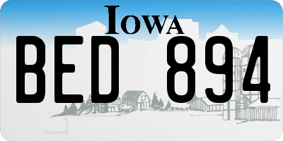 IA license plate BED894