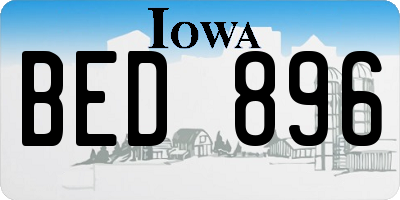 IA license plate BED896