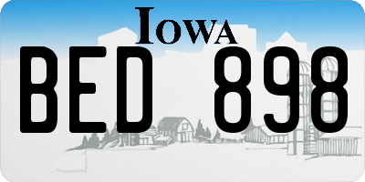 IA license plate BED898