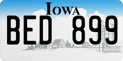 IA license plate BED899