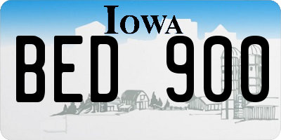 IA license plate BED900