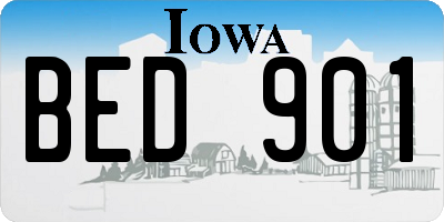 IA license plate BED901