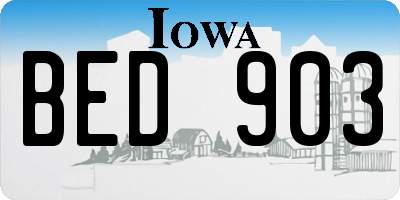 IA license plate BED903