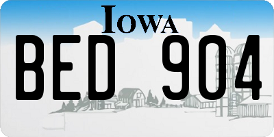 IA license plate BED904