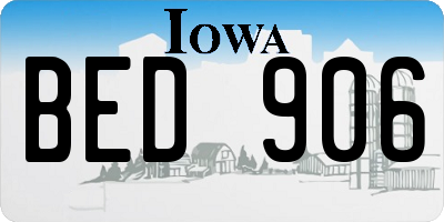IA license plate BED906