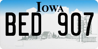 IA license plate BED907