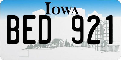 IA license plate BED921