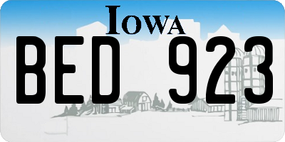 IA license plate BED923