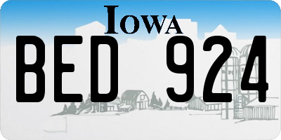 IA license plate BED924