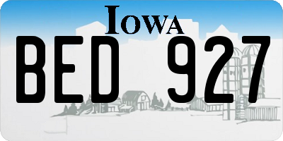 IA license plate BED927