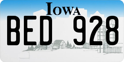 IA license plate BED928