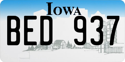 IA license plate BED937