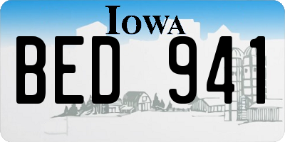 IA license plate BED941