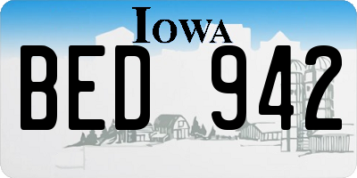 IA license plate BED942