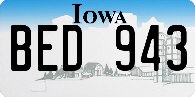 IA license plate BED943