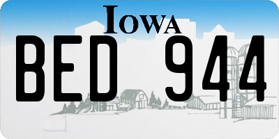 IA license plate BED944